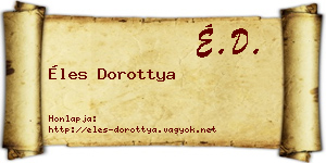 Éles Dorottya névjegykártya